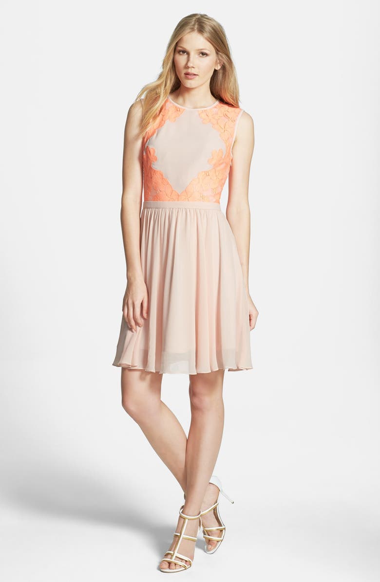ted baker bridal lace trim pleated skirt dress Ted Baker Sonyyia Faux Wrap Lace Midi Dress