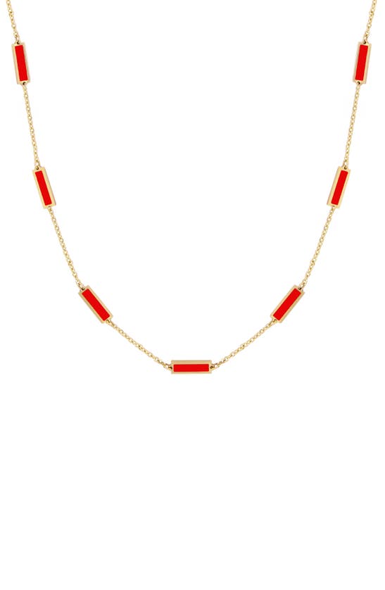 House Of Frosted Bar Station Necklace In Gold