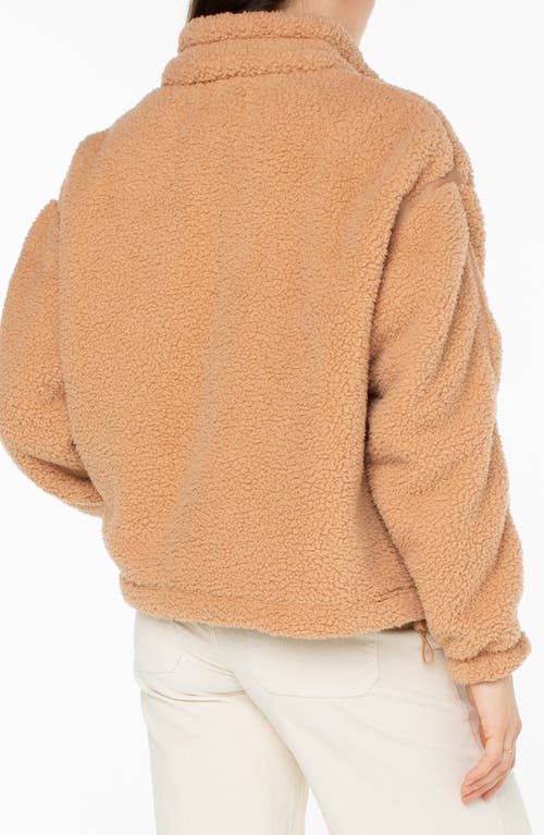 Roxy Wurlie Faux Shearling Zip Jacket In Camel