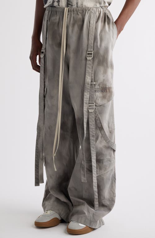 Shop Acne Studios Utility Wide Leg Cotton Cargo Pants In Mid Grey