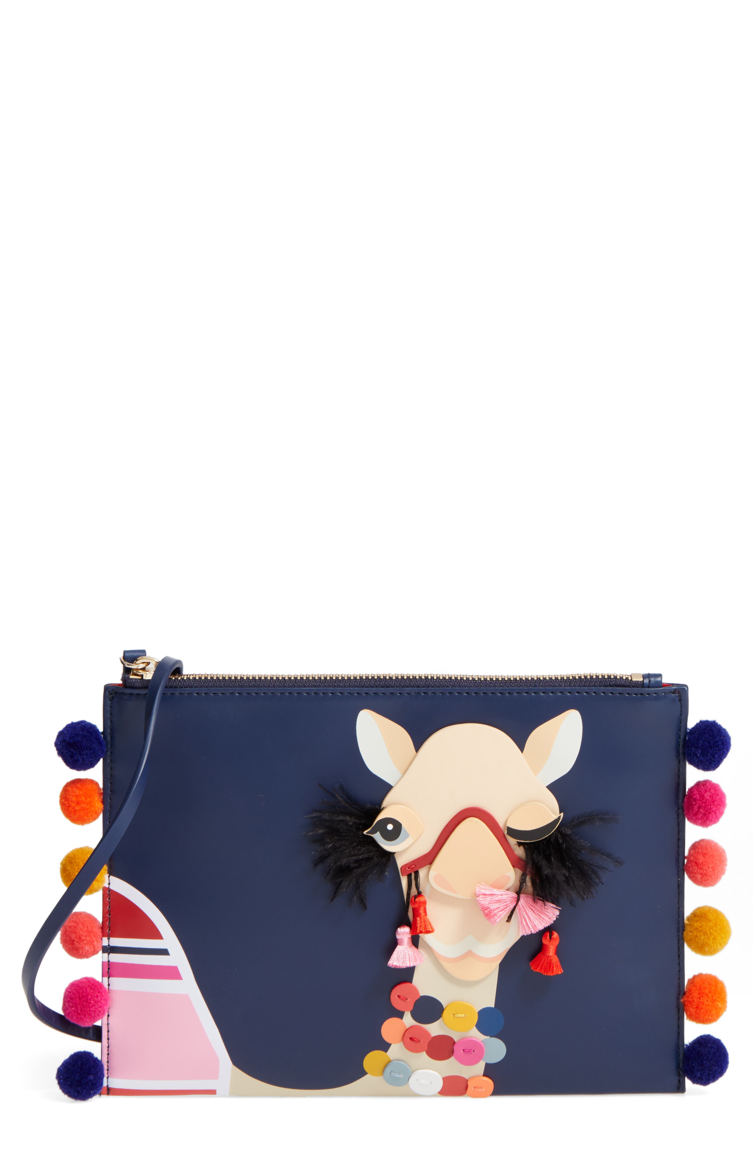 kate spade new york winking camel leather pouch Nordstrom