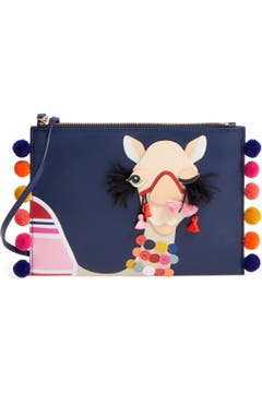 kate spade new york winking camel leather pouch | Nordstrom