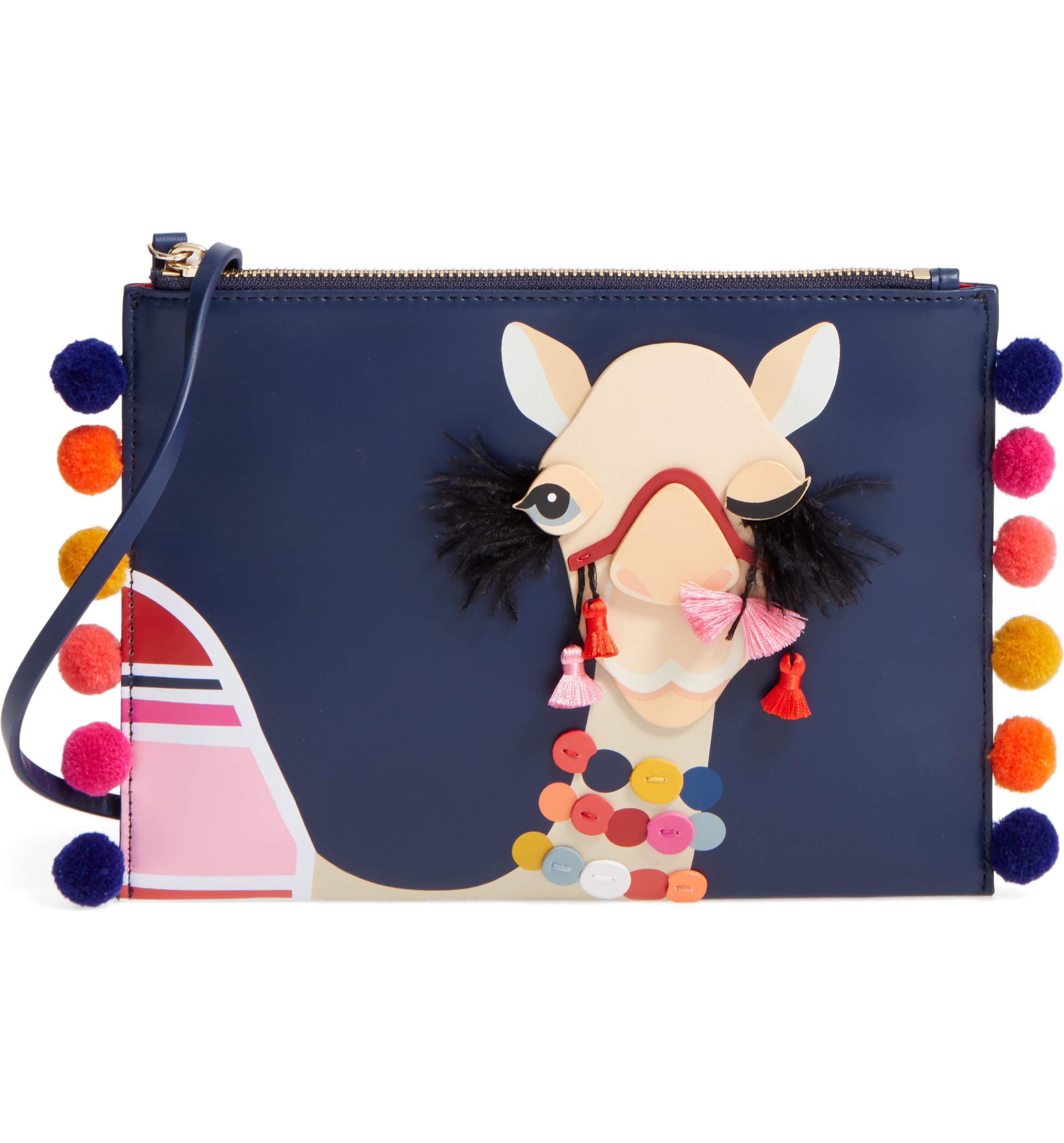 kate spade new york winking camel leather pouch | Nordstrom