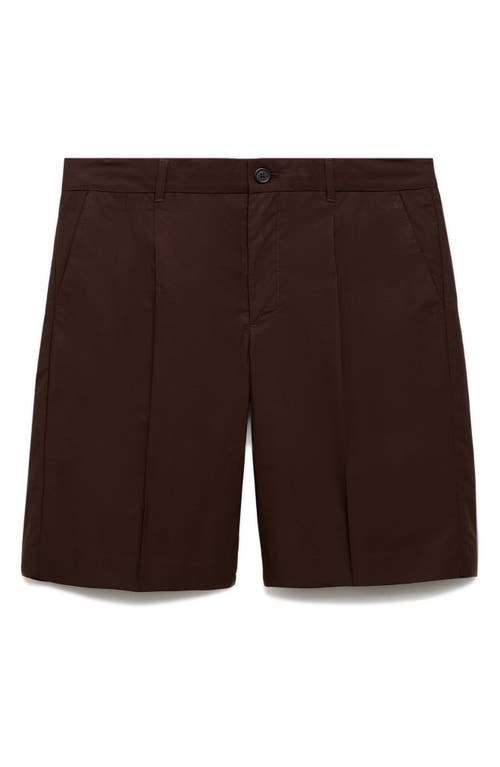 Mango Relaxed Fit Pleated Bermuda Shorts In Brown