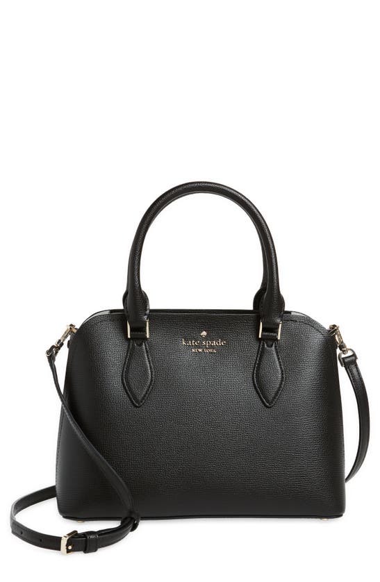 Shop Kate Spade Darcy Small Leather Satchel Bag In Black