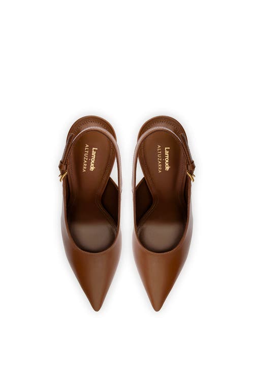 Shop Larroude Larroudé X Altuzarra Pump In Burnt Umber