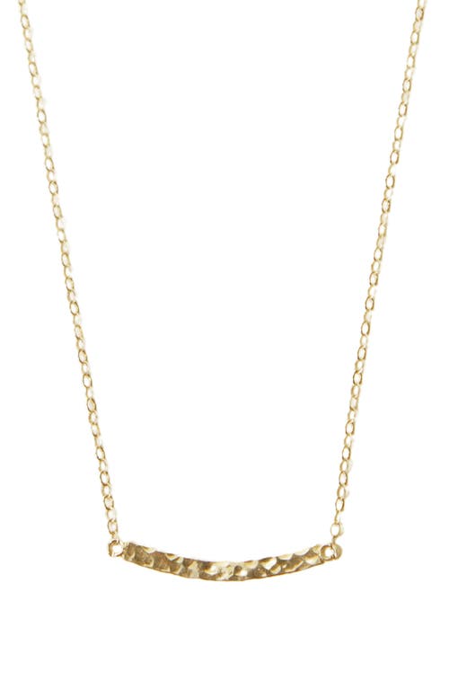 Hammered Pendant Necklace in Gold