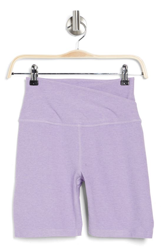 Beyond Yoga Spacedye At Your Leisure Bike Shorts In Crisp Lavender Heather