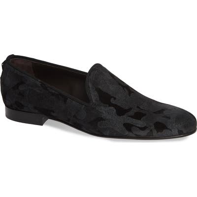 Jared Lang Milan Camo Venetian Loafer, Black