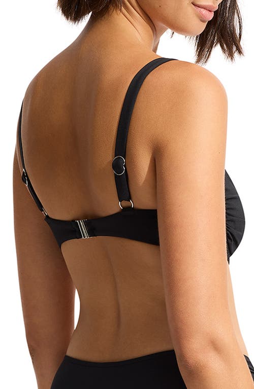 Shop Seafolly Ruched Underwire Bikini Top In Black