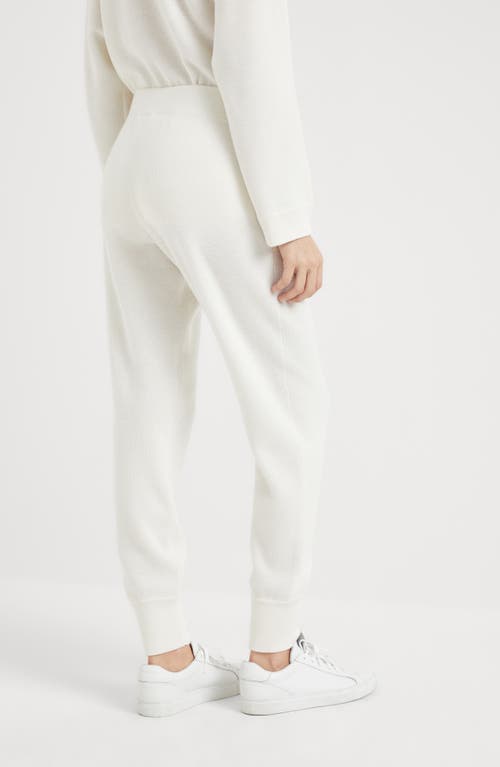 Shop Brunello Cucinelli Cashmere Knit Trousers In Panama