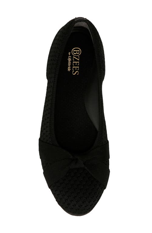 Shop Bzees Kissed Knit Ballet Flat In Black