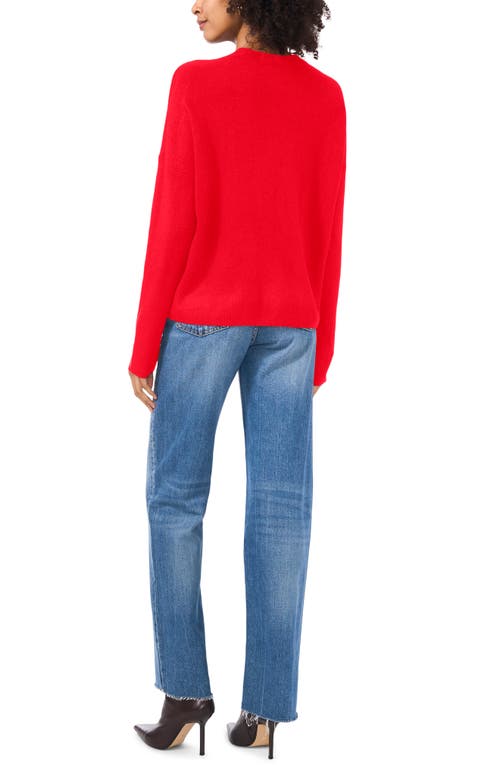 Shop Vince Camuto Cropped Crewneck Sweater In Luminous Red