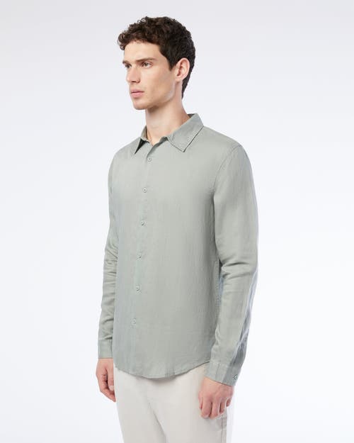 Onia Long Sleeve Button Front Shirt In Sage