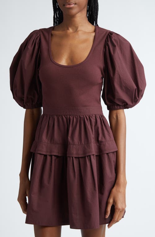 Shop Ulla Johnson Tilda Mixed Media Minidress In Bordeaux