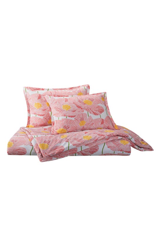 Martex Poppies Comforter Set In Pink Floral