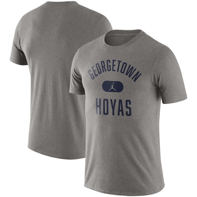 Shop Jordan Brand Heathered Gray Georgetown Hoyas Team Arch T-shirt In Heather Gray