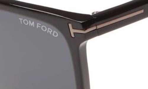 Shop Tom Ford Fletcher 57mm Sunglasses In Shiny Black/smoke