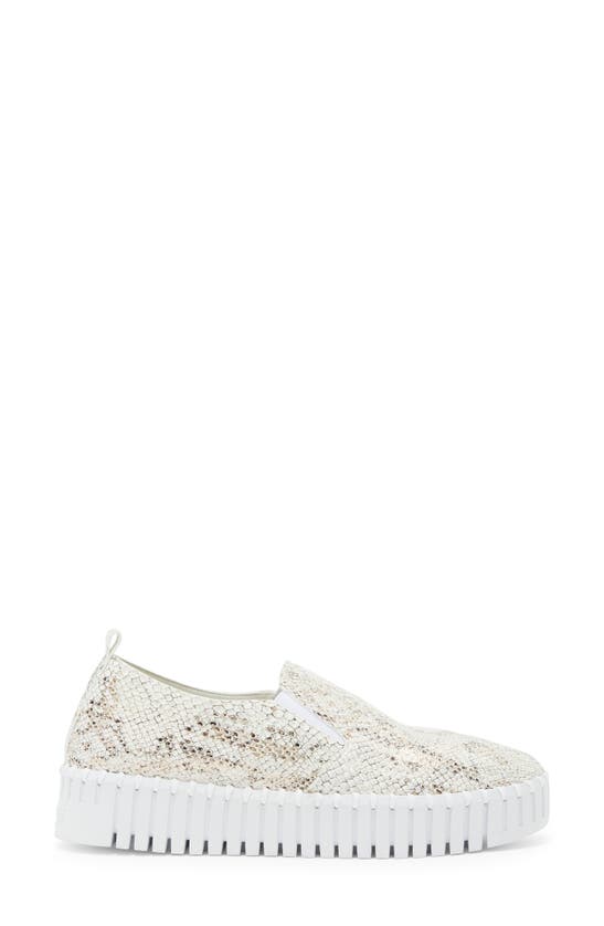 Shop Ilse Jacobsen Tulipu Snake Print Perforated Platform Sneaker In White