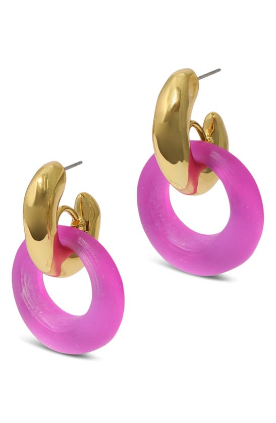 Alexis Bittar Luminous Lucite® Door Knocker Hoop Earrings In Pink