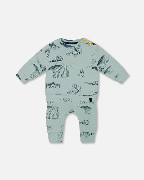 Deux Par Deux Baby Boy's Organic Cotton Printed Top And Evolutive Pant Set With Printed Jungle at Nordstrom