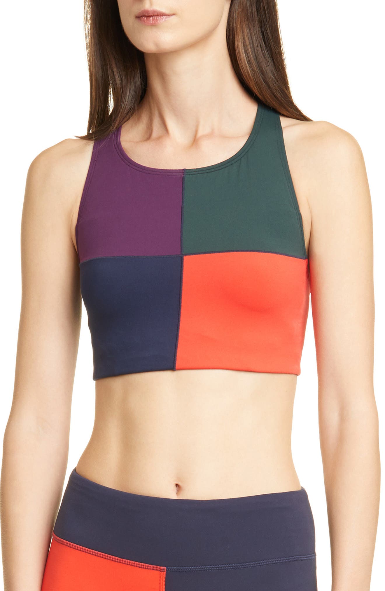 color block sports bra