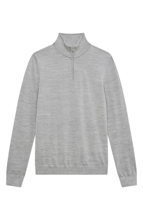 Shop Reiss Blackhall Wool Quarter Zip Sweater In Soft Grey Mouline