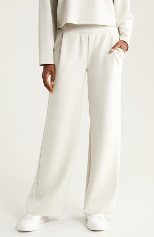 Shop Zella Luxe Wide Leg Pants In Grey Moonbeam