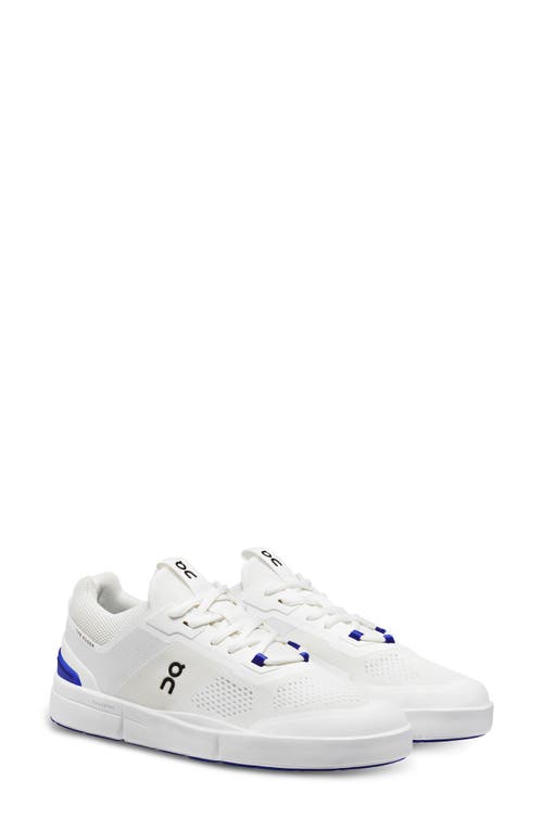 On The Roger Spin Court Sneaker In Undyed White/indigo