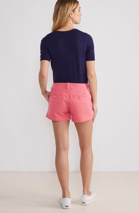 Vineyard Vines Herringbone Stretch Cotton Shorts In Sailors Red