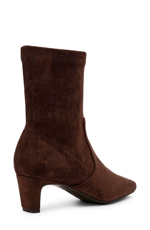 Shop Anne Klein Iga Sock Bootie In Chocolate