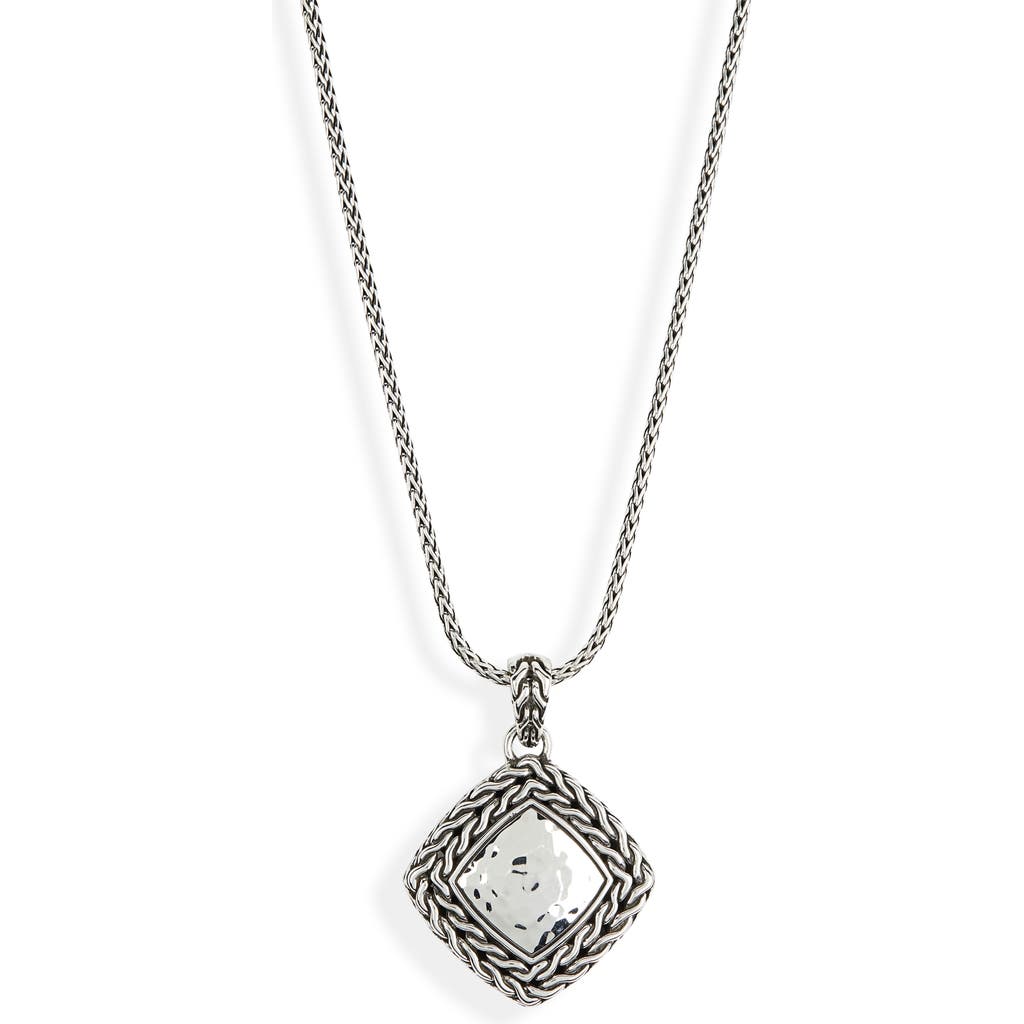 John Hardy Classic Chain Hammered Pendant Necklace In White