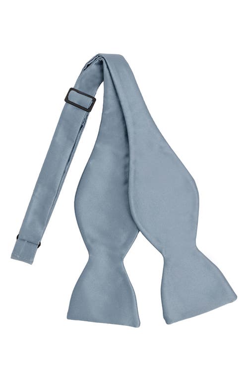 Shop Brooklyn Brigade Solid Satin Bow Tie In Dusty Blue