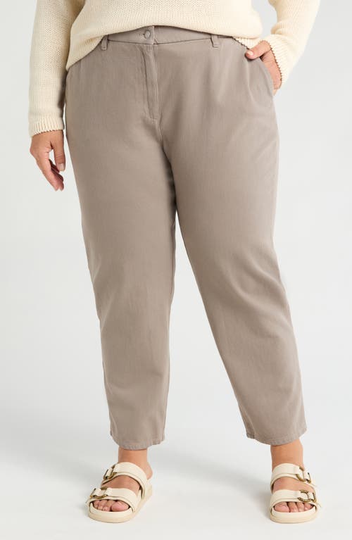 Shop Eileen Fisher Ankle Taper Leg Organic Cotton Pants In Reed