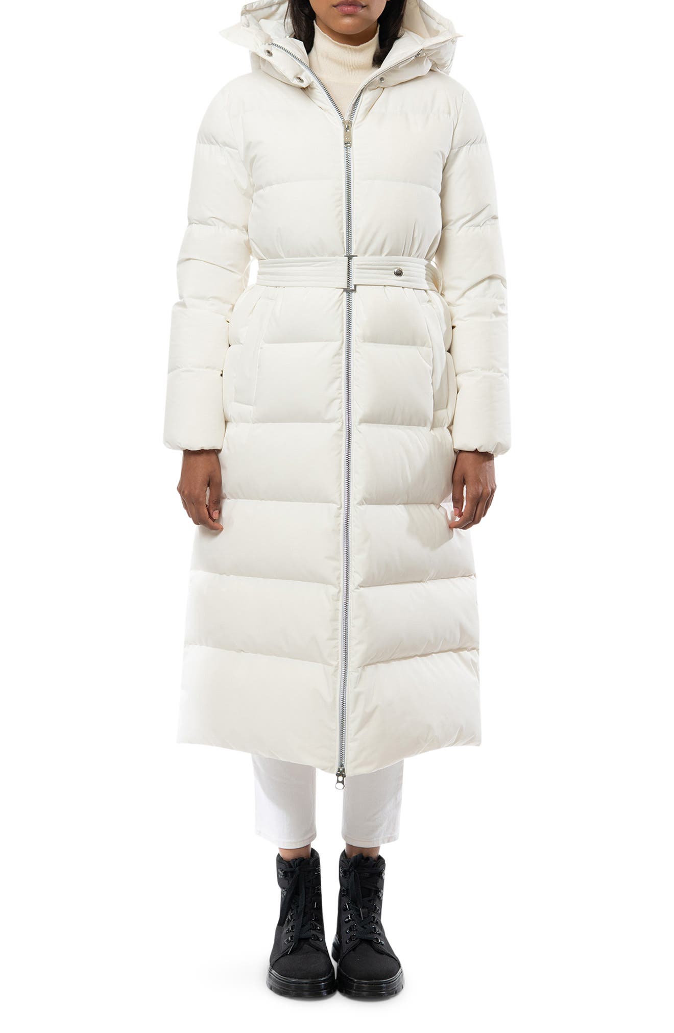 womens long white down coat