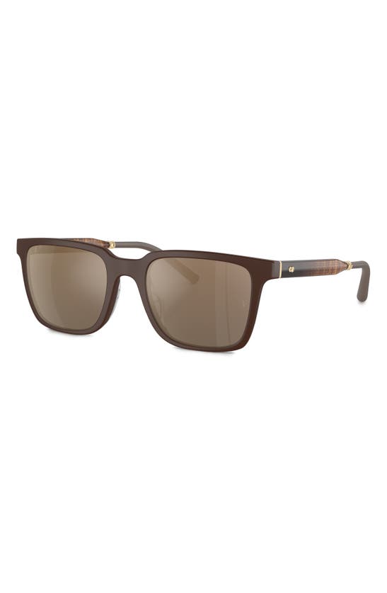 Shop Oliver Peoples Roger Federer 52mm Rectangular Sunglasses In Beige