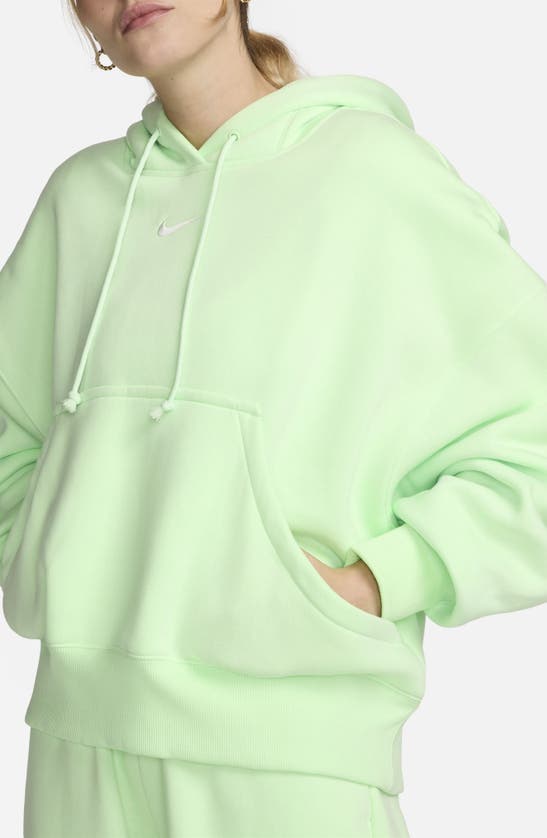 Shop Nike Sportswear Phoenix Fleece Pullover Hoodie In Vapor Green/ Sail