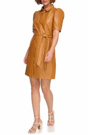 Dkny online leather dress