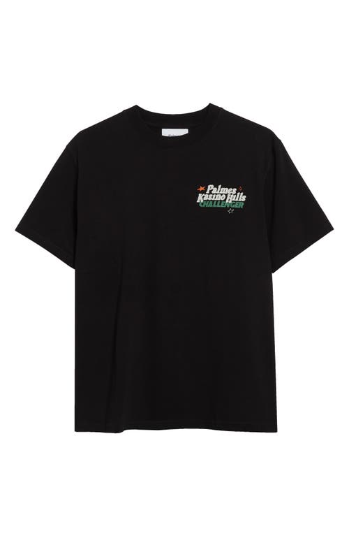 Shop Palmes Kasino Hills Challenger Cotton Graphic T-shirt In Black