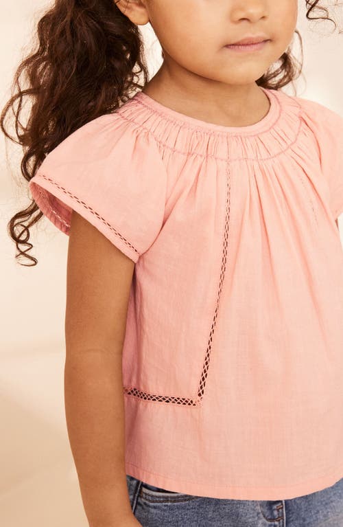 NEXT NEXT KIDS' CROCHET ACCENT COTTON FLUTTER SLEEVE TOP 