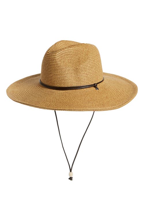Pinched Crown Straw Sun Hat in Coffee