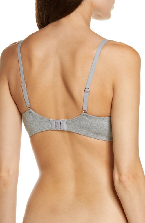 Shop Skarlett Blue Adorned Cotton Blend Underwire Bra In Heather Grey/ivory