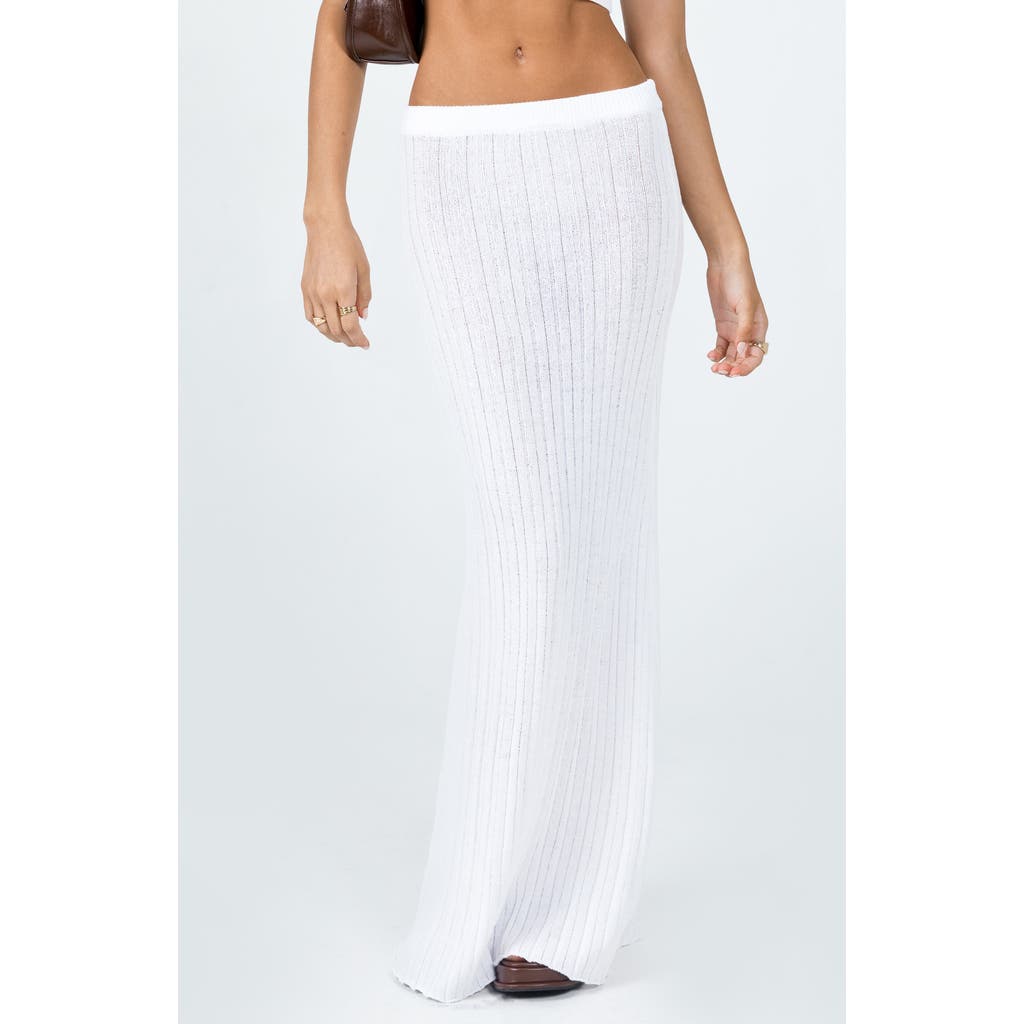 Princess Polly Belle Semisheer Knit Maxi Skirt In White