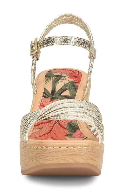 B O C By Børn Catalina Platform Wedge Sandal In Champagne Metalic