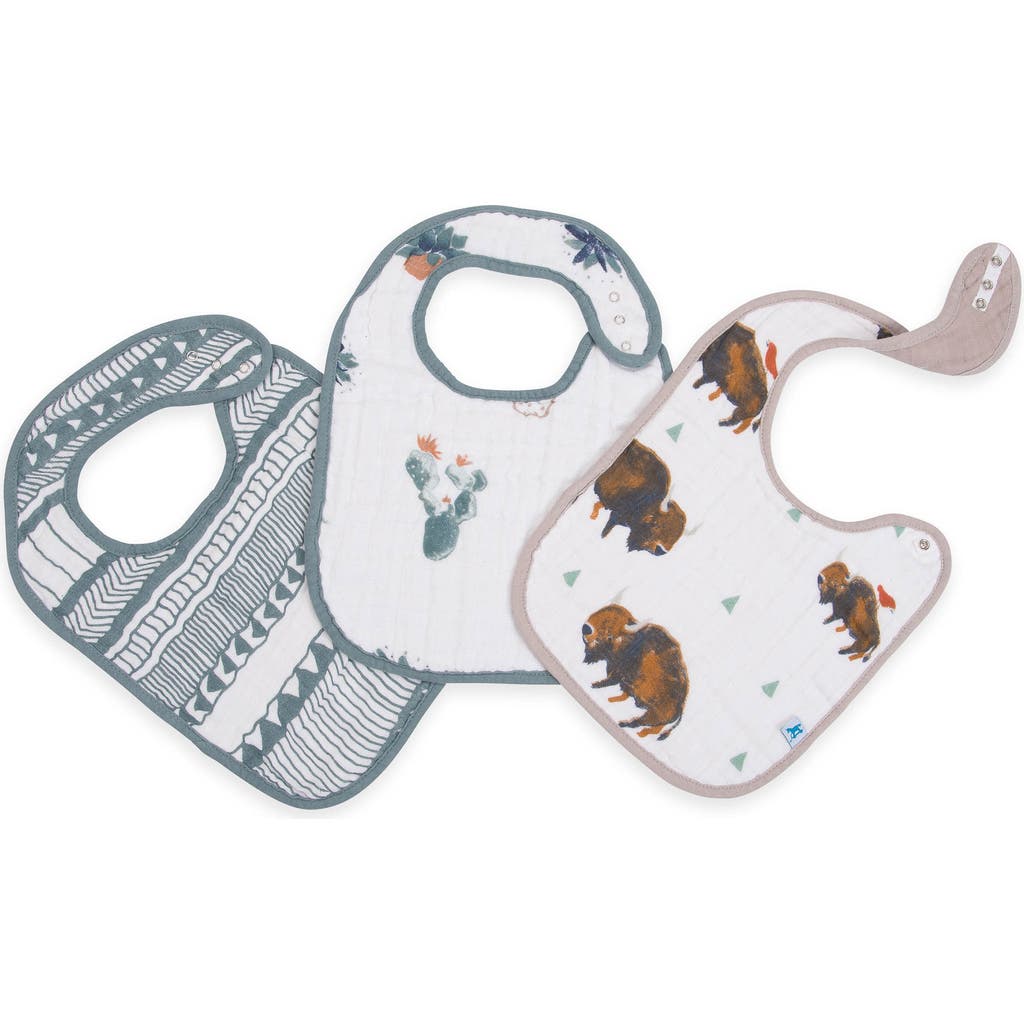Little Unicorn 3-pack Classic Cotton Muslin Bibs In Bison