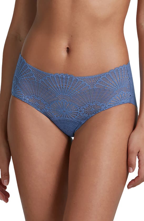 Commando Butter Lace Hipster Briefs In Hyacinth Blue