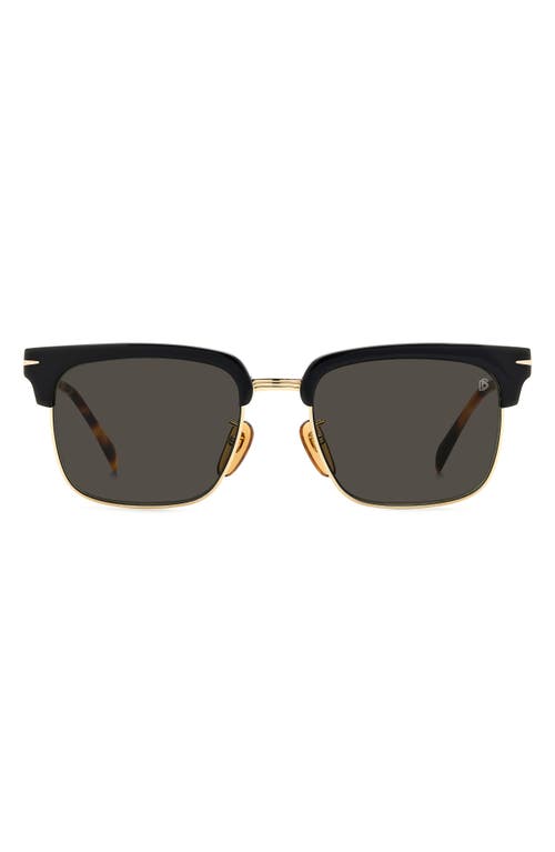 David Beckham Eyewear 55mm Rectangular Sunglasses in Black Havana/Grey