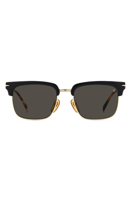 Shop David Beckham Eyewear 55mm Rectangular Sunglasses In Black Havana Gold