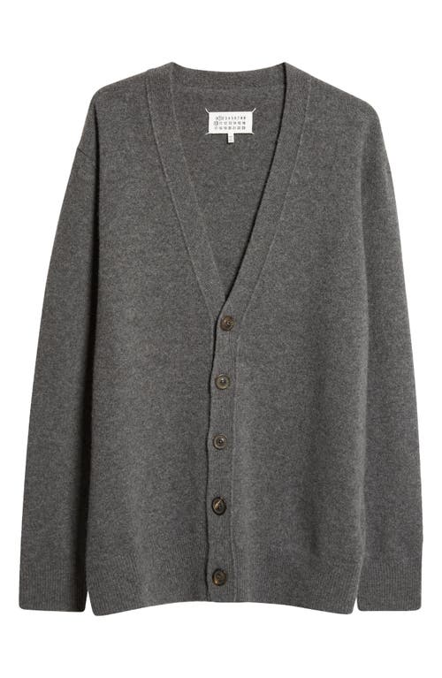 Shop Maison Margiela Wool Cardigan In Charcoal