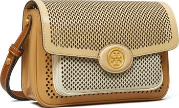 Tory Burch Robinson Colorblock Mixed Leather Shoulder Bag